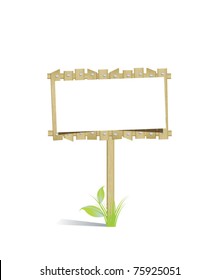 Vector wooden board with a sheet of paper and empty space for text, eps10