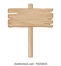 vector wooden board sign on a white background