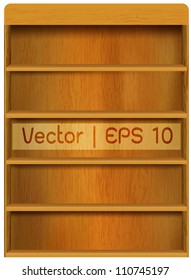 Vector wooden book shelf background for ebook for modern tablet pc