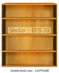 Vector wooden book shelf background for ebook for modern tablet pc