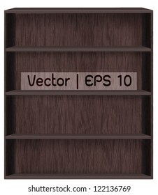 Vector wooden book shelf background for ebook for modern tablet pc