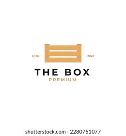 Vector wooden box logo design concept illustration idea