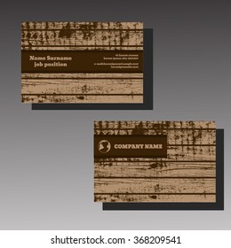 Vector wooden brown abstract creative business cards eps 10
