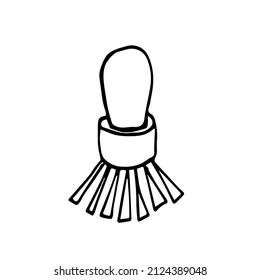 El cepillo de madera vectorial en forma de doodle sobre un fondo blanco está aislado. Cero basura