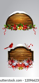 Vector wooden christmas board