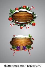 Vector wooden christmas board