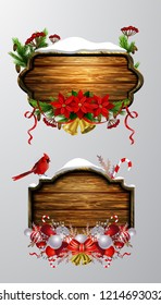 Vector wooden christmas board