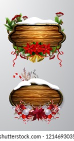 Vector wooden christmas board