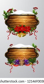 Vector wooden christmas board