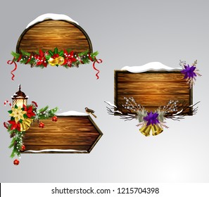 Vector wooden christmas board