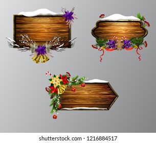 Vector wooden christmas board
