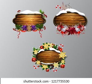 Vector wooden christmas board