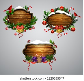 Vector wooden christmas board