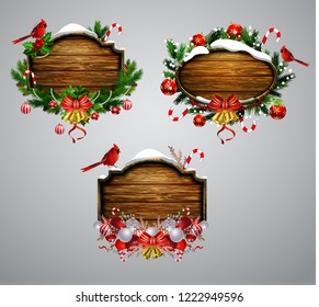 Vector wooden christmas board