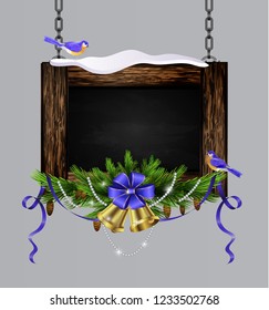 Vector wooden christmas board