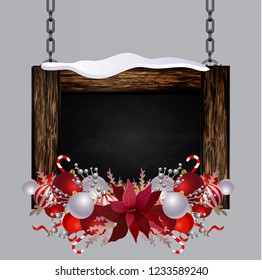 Vector wooden christmas board