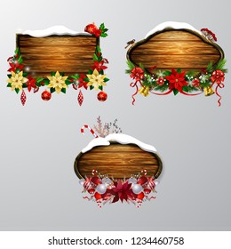 Vector wooden christmas board