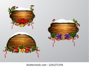 Vector wooden christmas board