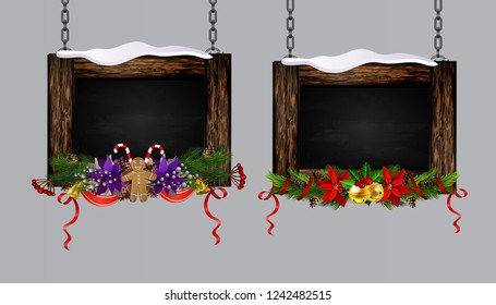 Vector wooden christmas board