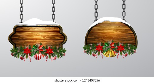 Vector wooden christmas board