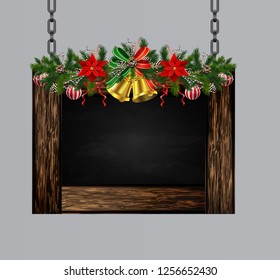 Vector wooden christmas board