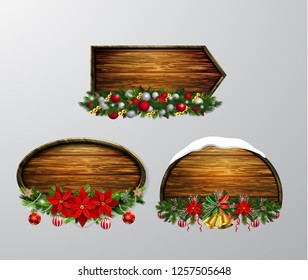 Vector wooden christmas board