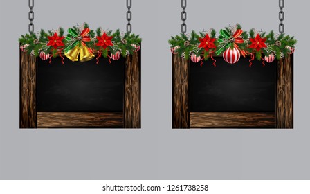 Vector wooden christmas board