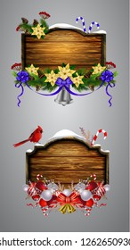 Vector wooden christmas board