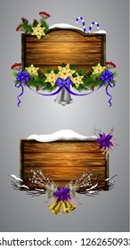 Vector wooden christmas board