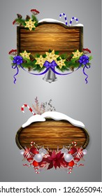 Vector wooden christmas board