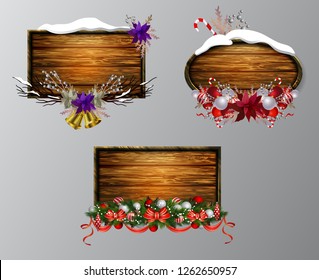 Vector wooden christmas board