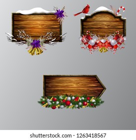 Vector wooden christmas board