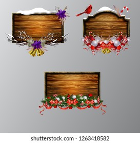 Vector wooden christmas board