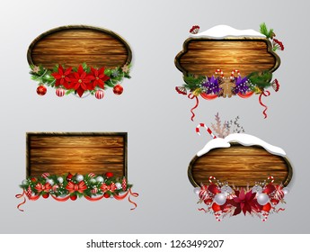 Vector wooden christmas board