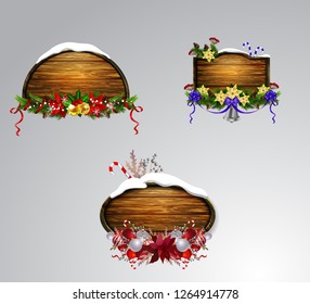 Vector wooden christmas board