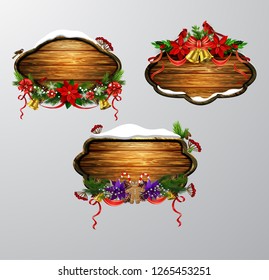 Vector wooden christmas board