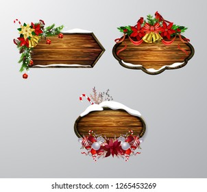 Vector wooden christmas board