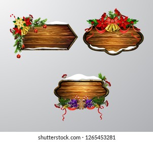 Vector wooden christmas board
