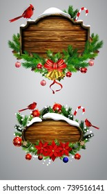 Vector wooden christmas board