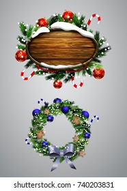 Vector wooden christmas board
