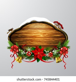 Vector wooden christmas board