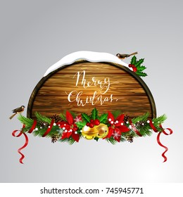 Vector wooden christmas board