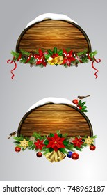Vector wooden christmas board