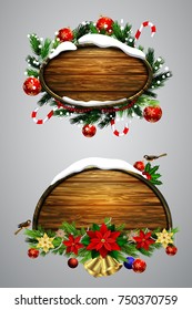 Vector wooden christmas board