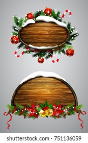 Vector wooden christmas board
