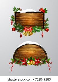 Vector wooden christmas board