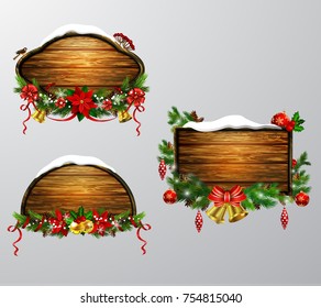 Vector wooden christmas board