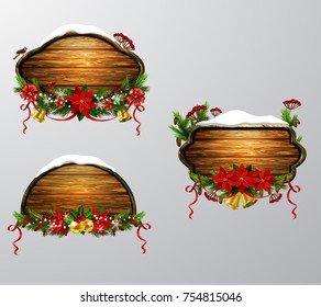 Vector wooden christmas board