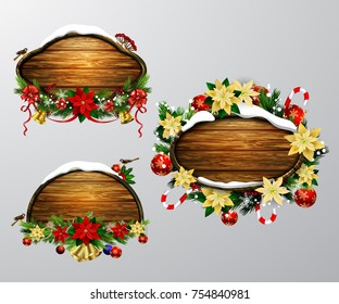 Vector wooden christmas board