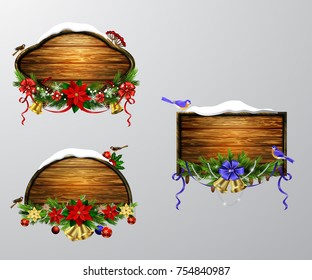 Vector wooden christmas board